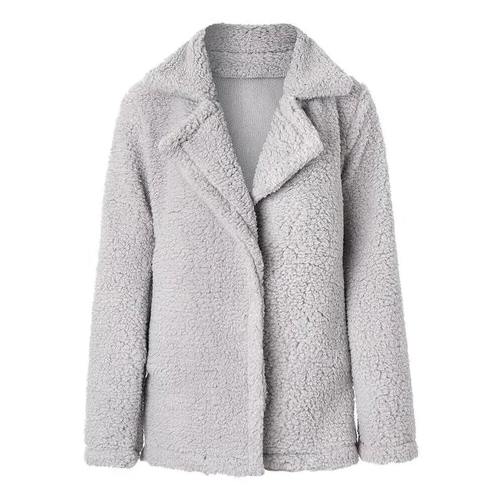 Veste d'hiver chaude en peluche douce pour femme