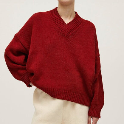 Pull tendance à col en V pour femme