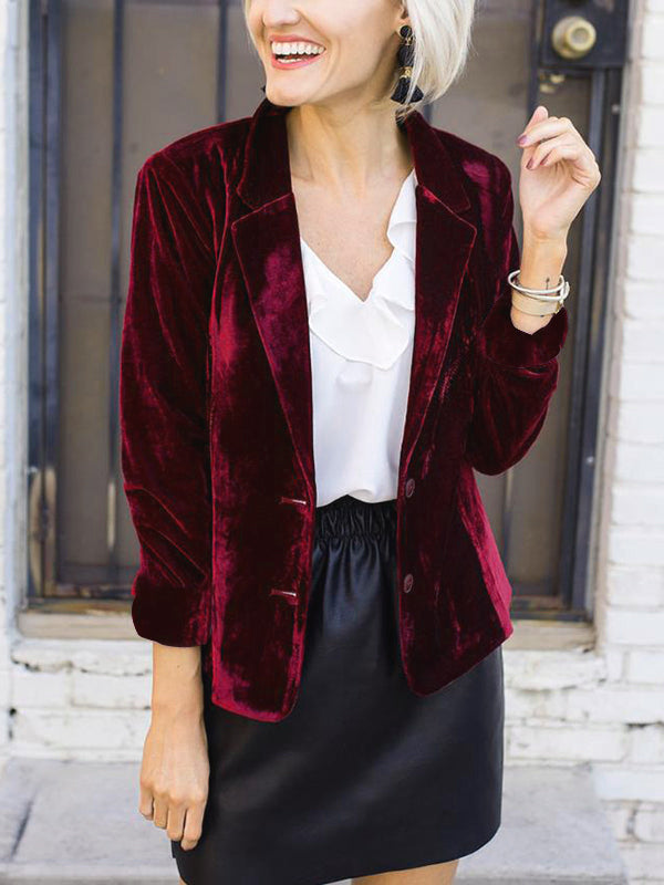 Blazer femme velours côtelé structuré
