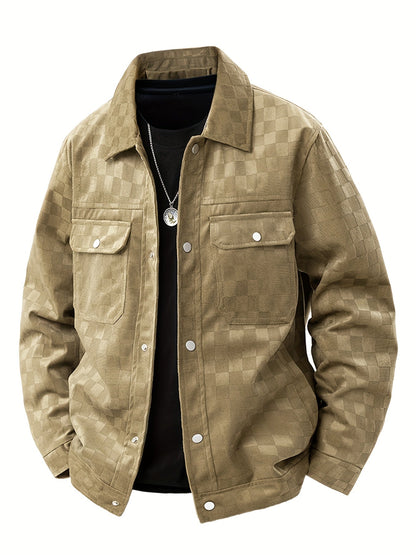 Veste en daim moderne à carreaux