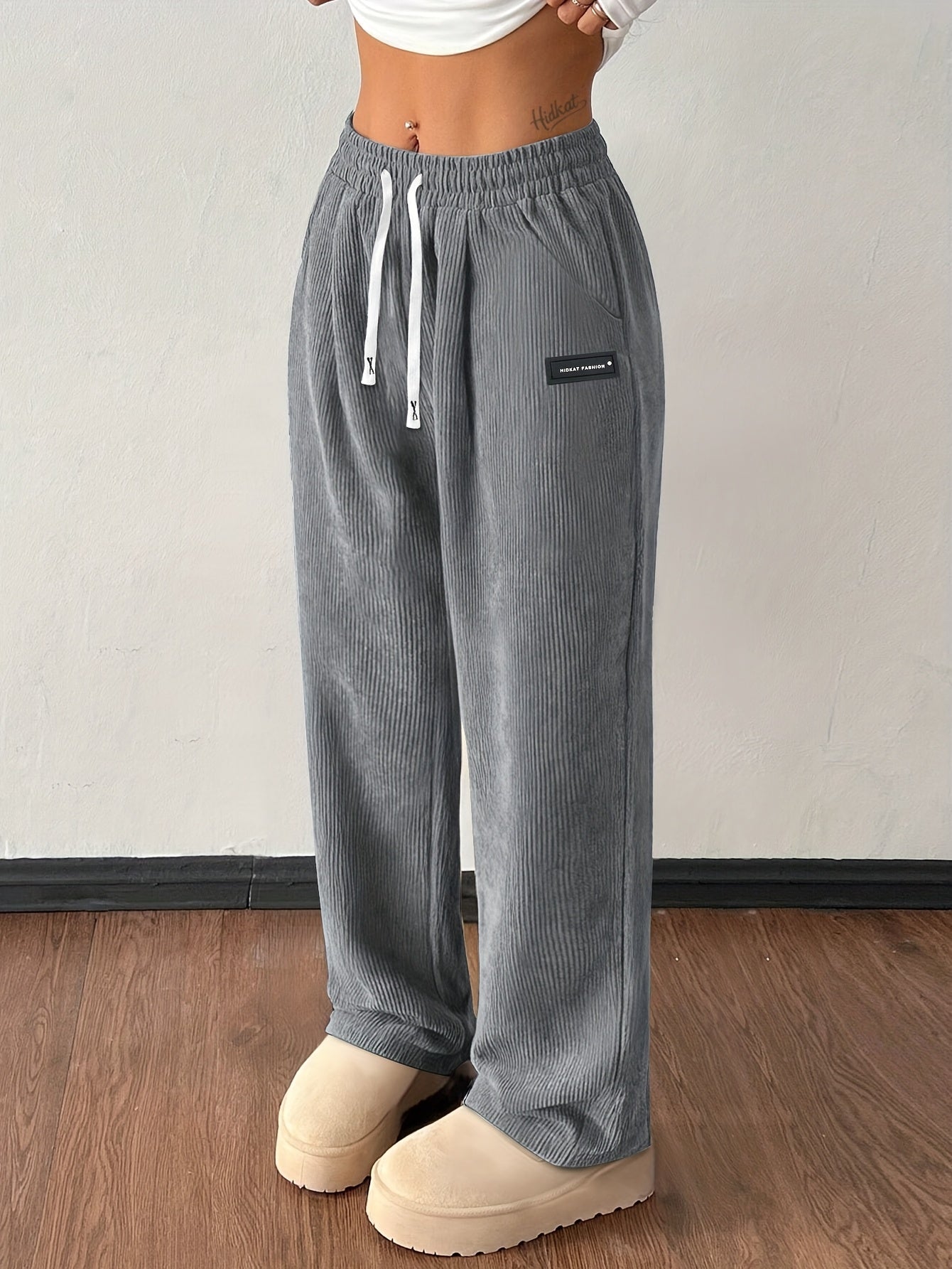 Pantalon de jogging confortable en velours côtelé