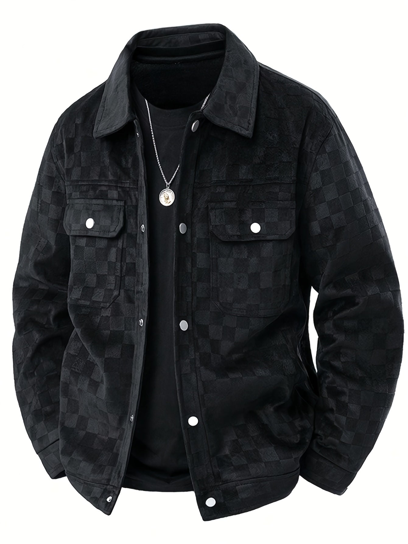 Veste en daim moderne à carreaux