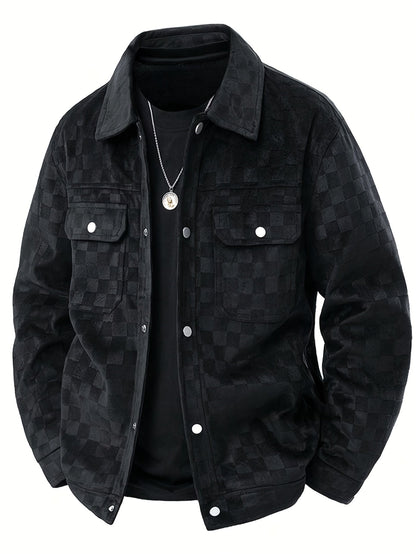 Veste en daim moderne à carreaux