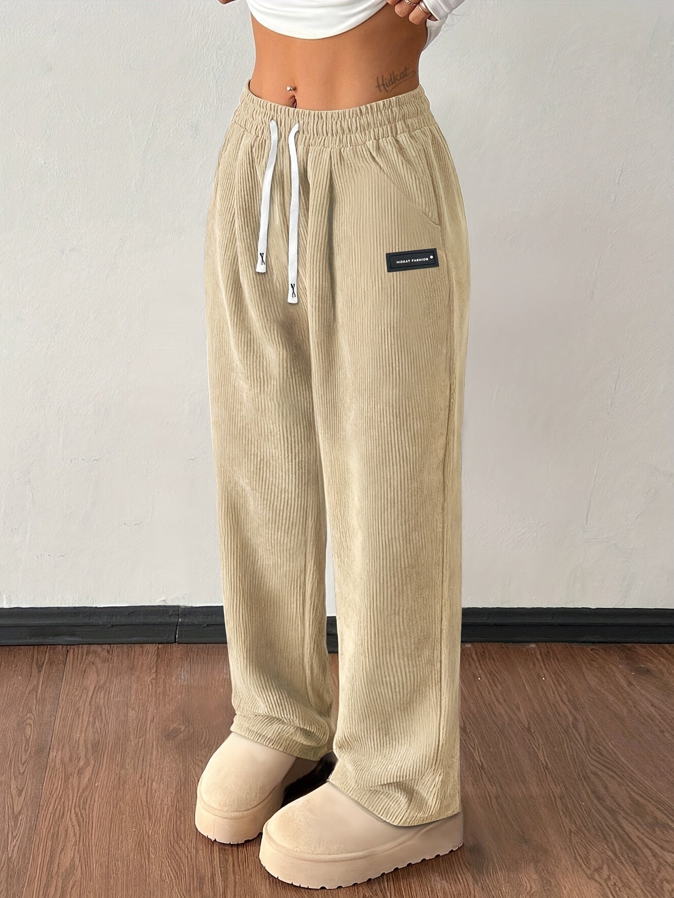 Pantalon de jogging confortable en velours côtelé
