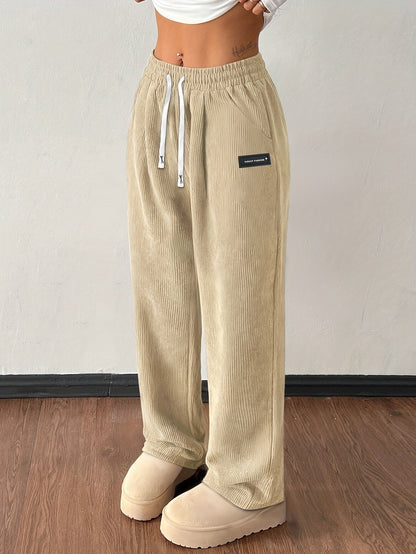 Pantalon de jogging confortable en velours côtelé