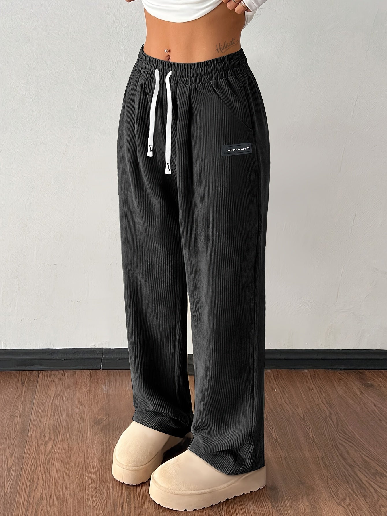 Pantalon de jogging confortable en velours côtelé