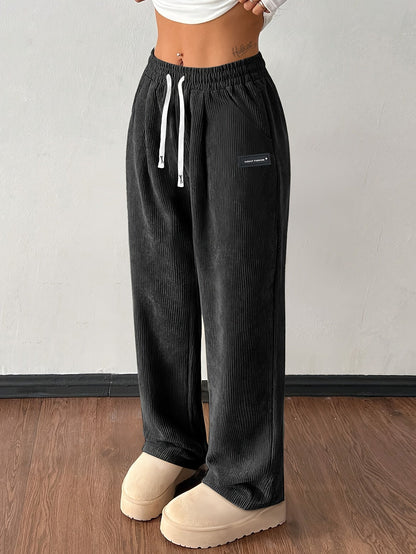 Pantalon de jogging confortable en velours côtelé