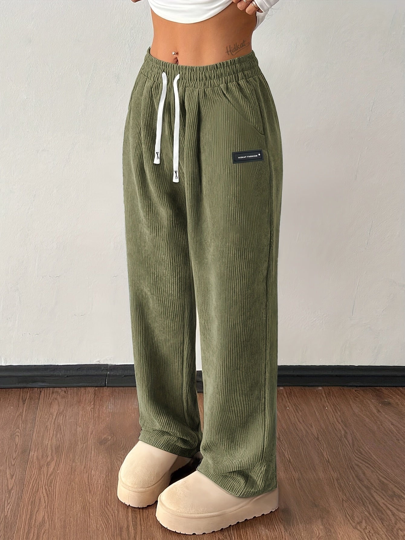 Pantalon de jogging confortable en velours côtelé