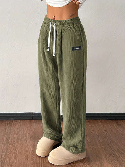 Pantalon de jogging confortable en velours côtelé