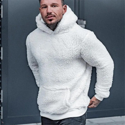Sweat à capuche élégant pour homme en polaire Teddy classique