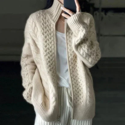 Evelyn – Cardigan en maille douce aspect laine