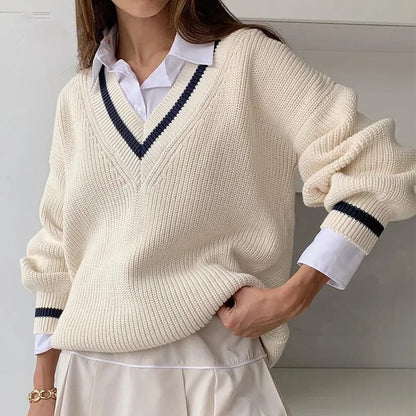 Pulls tricotés élégants pour femmes Col en V Moderne