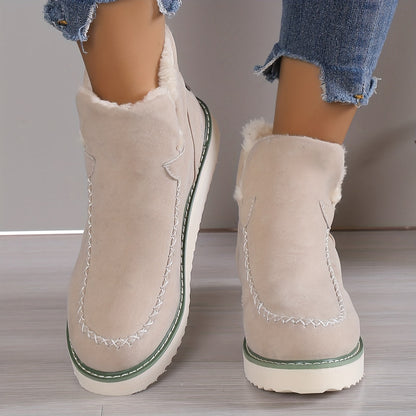 Bottes d'hiver en daim à talons pour femme