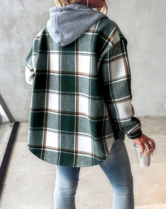 Herbstjacke Flanell Komfortabel Stylish - IdealeKleiden
