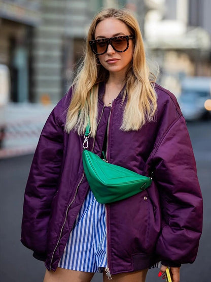 Blouson Bomber Femme Grande Taille Style Oversize