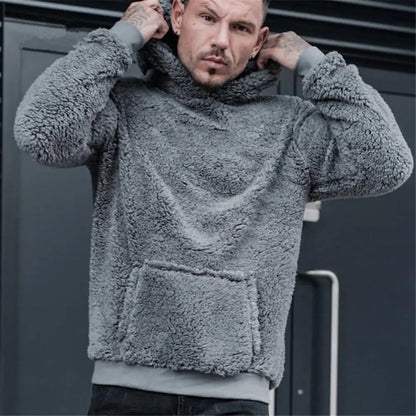 Sweat à capuche élégant pour homme en polaire Teddy classique