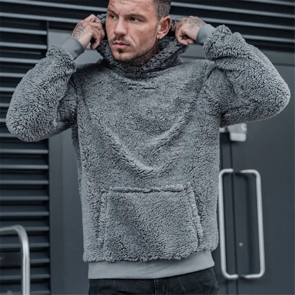 Stylische Herren-Hoodie Klassisch Teddy - IdealeKleiden