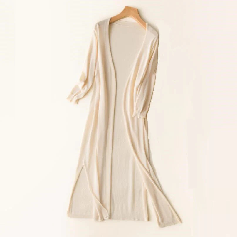 Gilet long en tricot pour femme