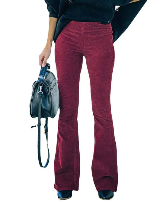 Pantalon patte d'éléphant élégant slim pour femmes
