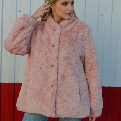 Manteau Teddy Luxe Doux Boutons