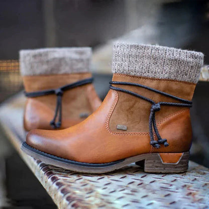 Bottes élégantes, style vintage, talon bas