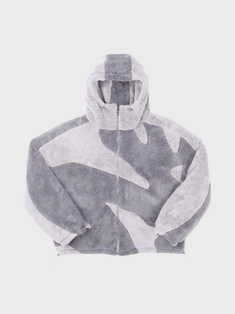 Veste polaire à capuche chaude zippée pour homme