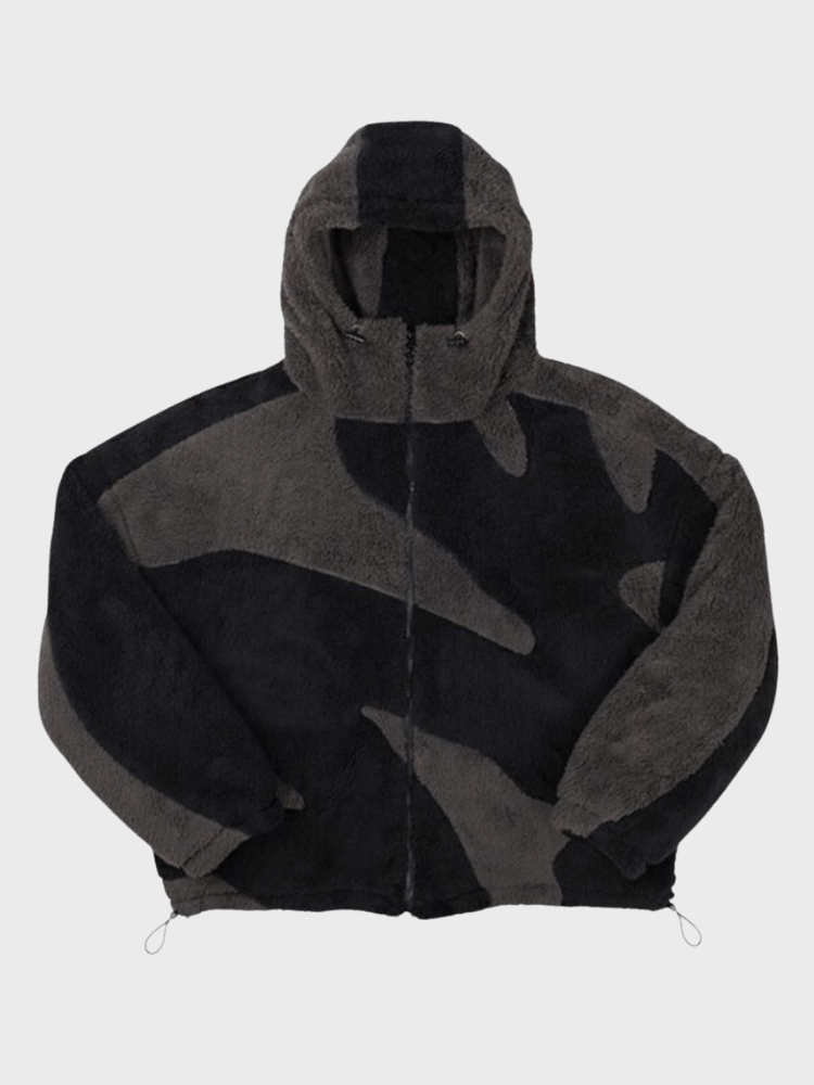 Veste polaire à capuche chaude zippée pour homme