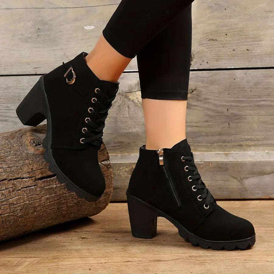 Bottes pour femme élégantes avec fermeture éclair et talon