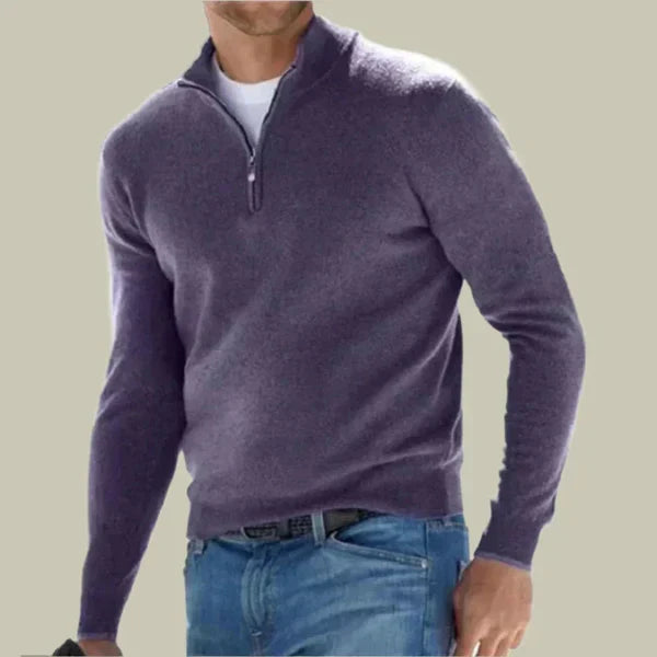 Pull-over homme classique moderne fermeture éclair