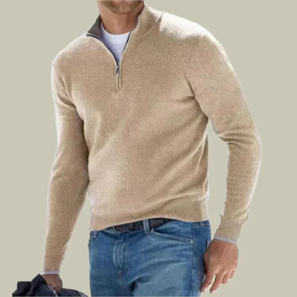 Pull-over homme classique moderne fermeture éclair