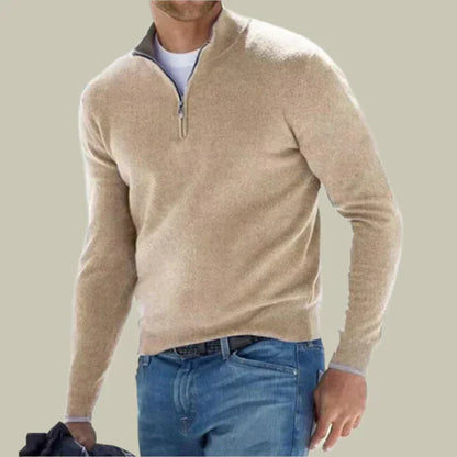 Pull-over homme classique moderne fermeture éclair