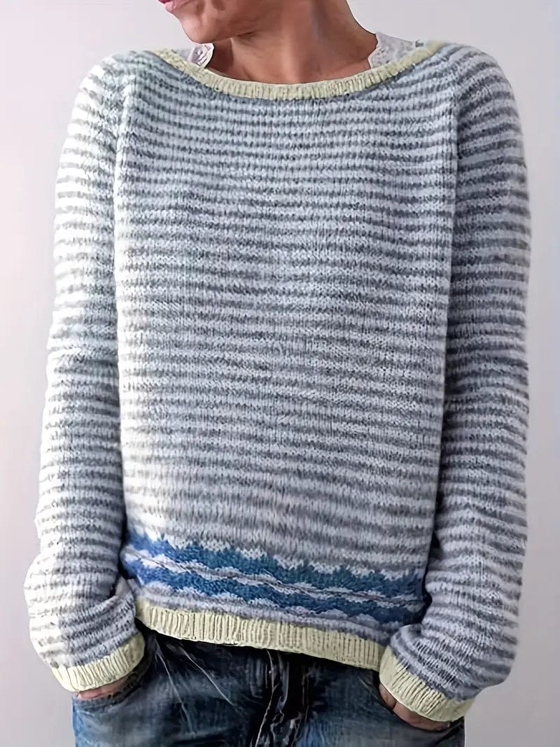 Pull pour femme, rayé, style moderne