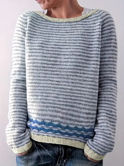 Pull pour femme, rayé, style moderne