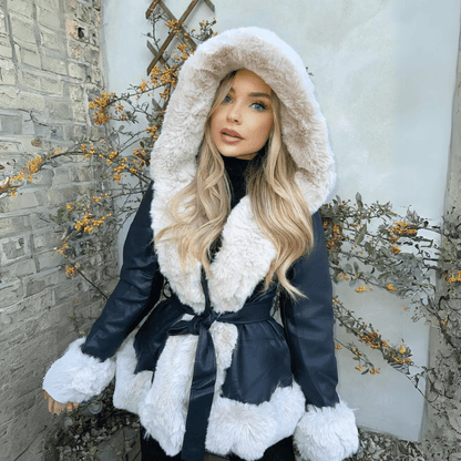 Élégant manteau en fausse fourrure pour femme