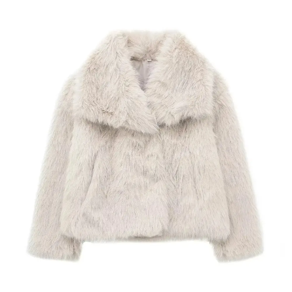 Veste glamour en fausse fourrure de luxe pour femme