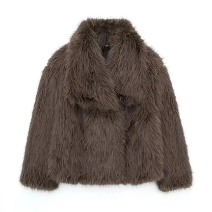 Veste glamour en fausse fourrure de luxe pour femme