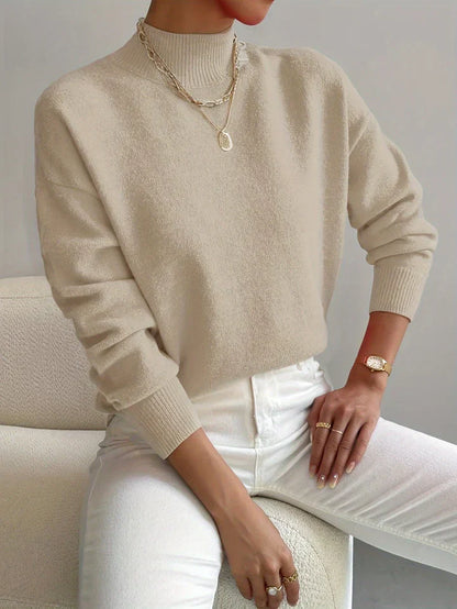 Pull col roulé élégant pour femme, confortable