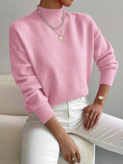 Pull col roulé élégant pour femme, confortable
