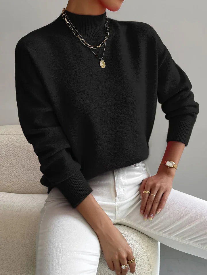 Pull col roulé élégant pour femme, confortable