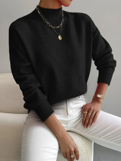 Pull col roulé élégant pour femme, confortable