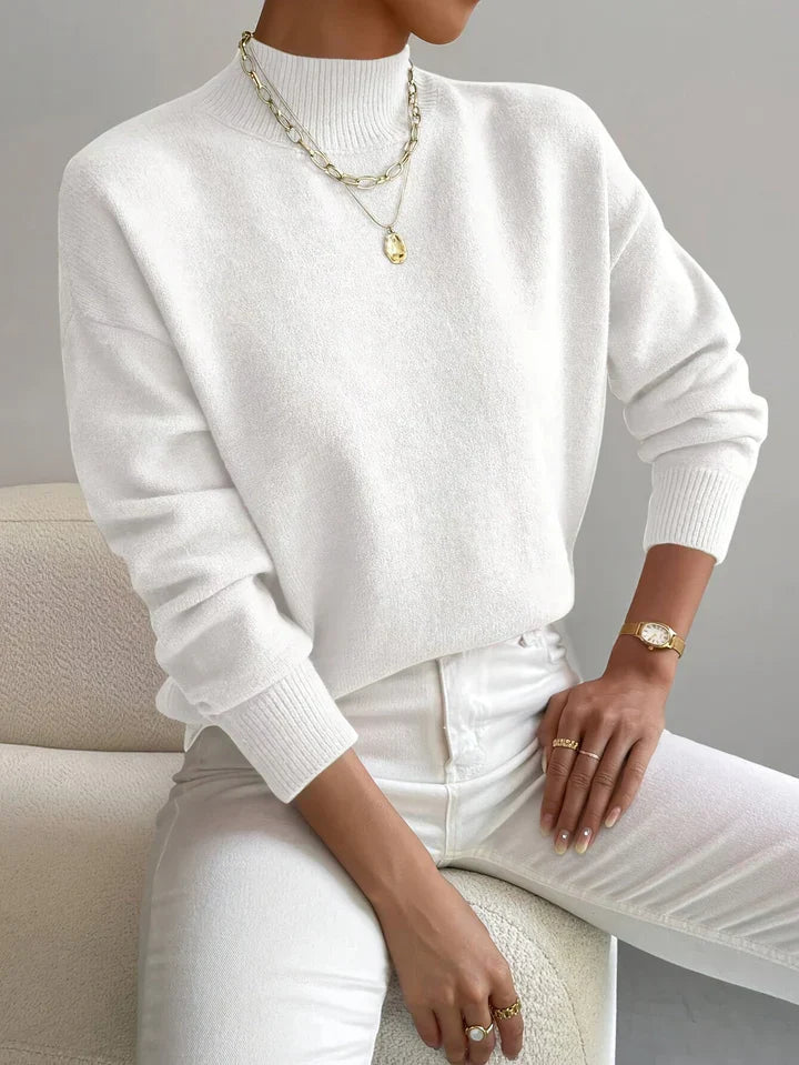 Pull col roulé élégant pour femme, confortable