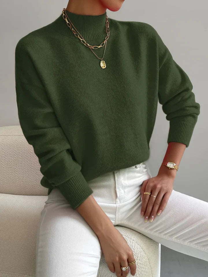 Pull col roulé élégant pour femme, confortable