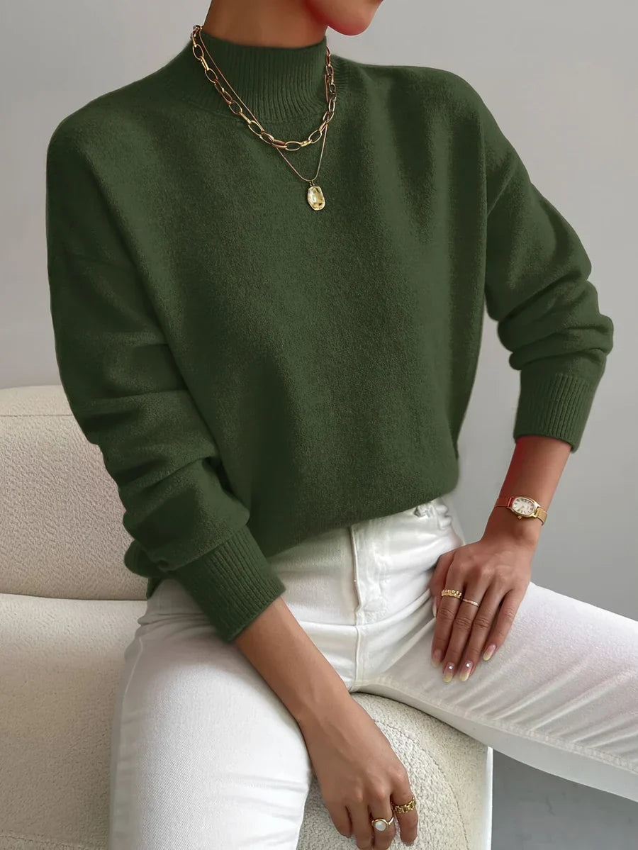 Pull tricoté moderne en laine pour femme
