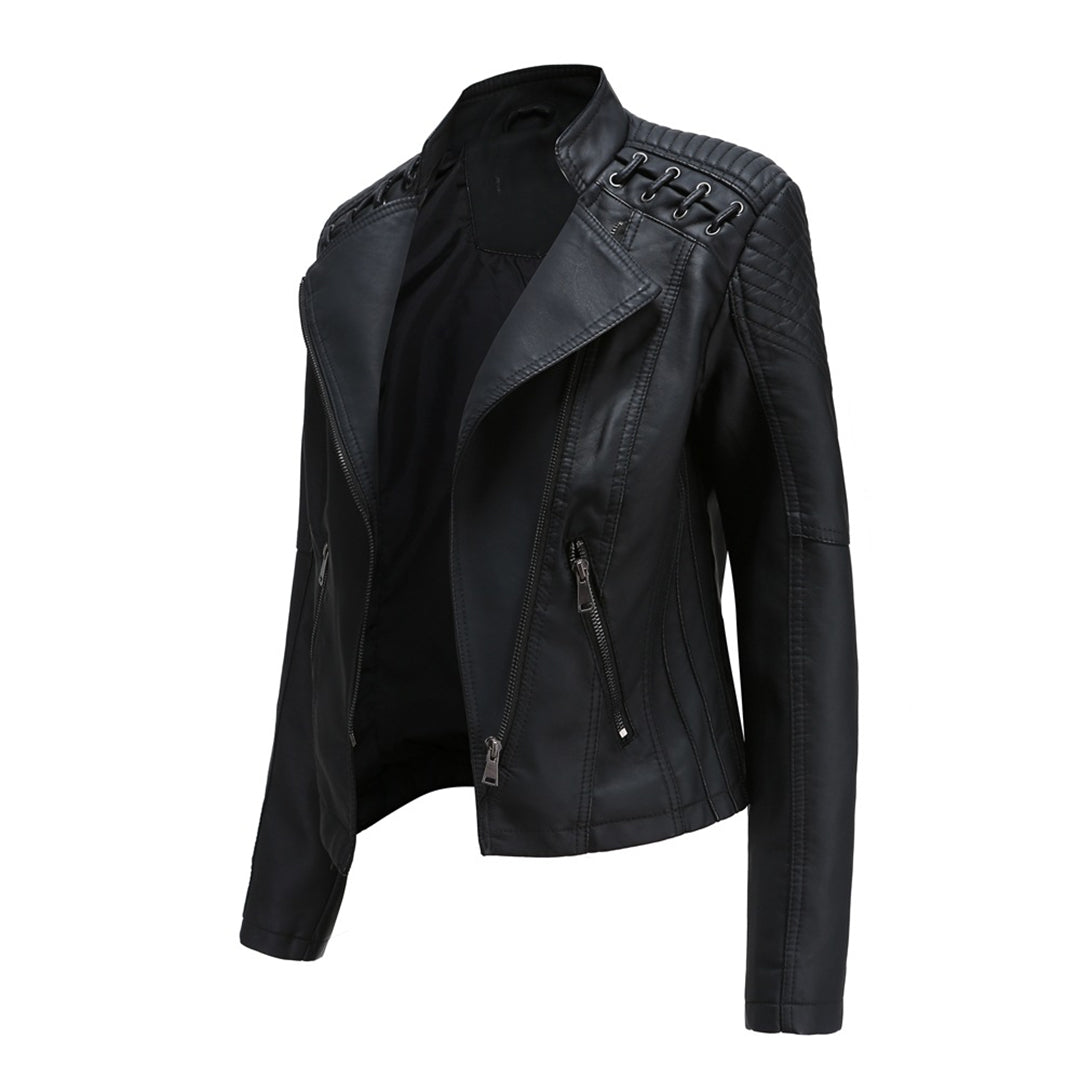 Elegante Lederjacke Damen Trendy - IdealeKleiden