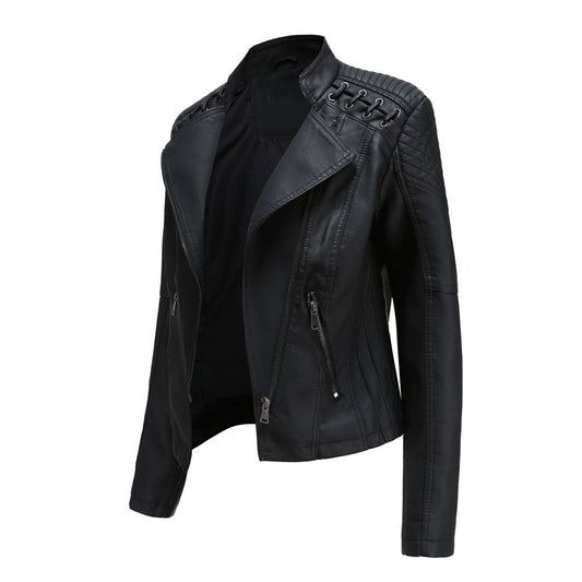 Elegante Lederjacke Damen Trendy - IdealeKleiden