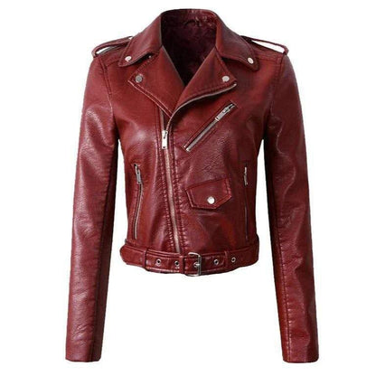 Blouson en cuir élégant pour femme, tendance