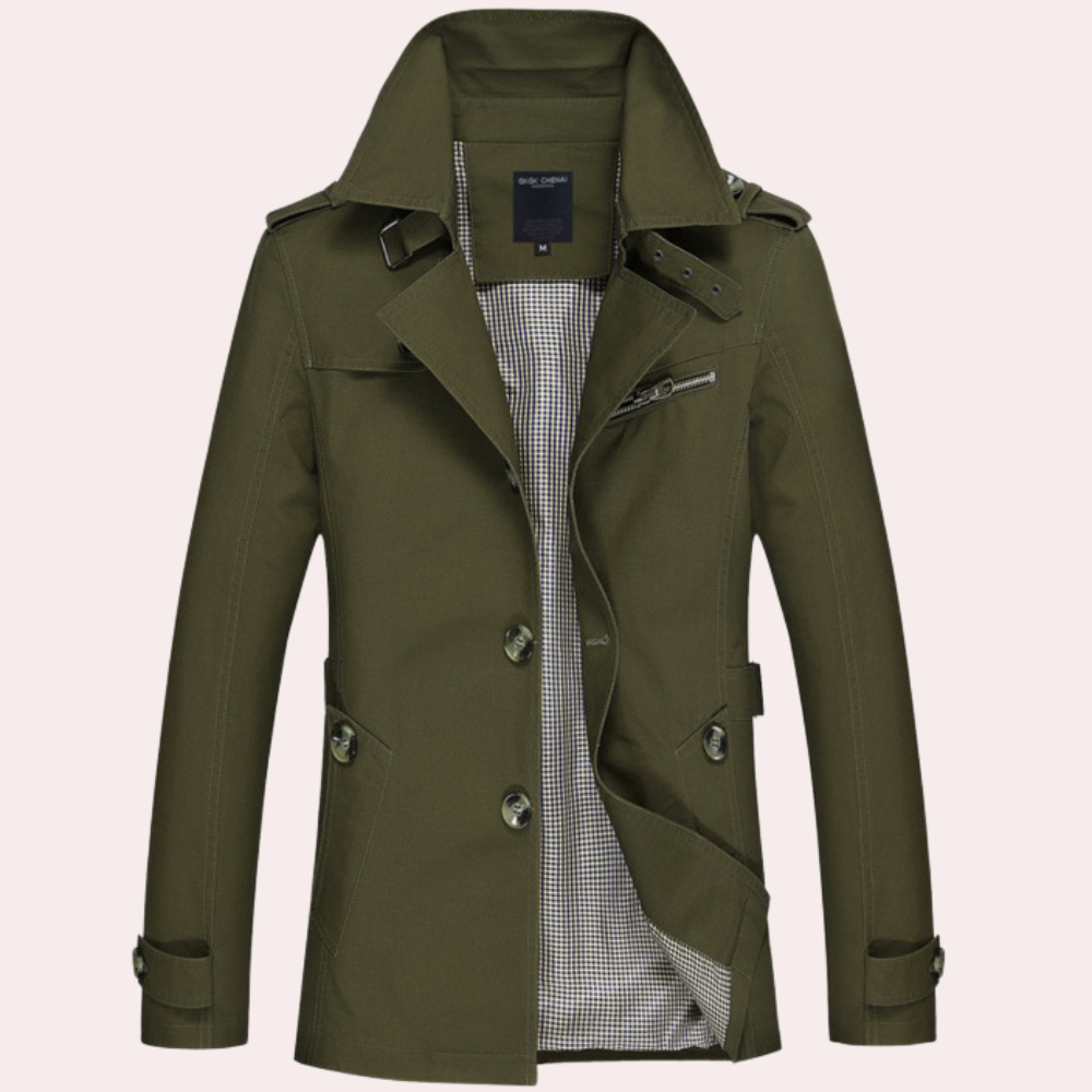 Trench-coat élégant pour homme - Manteau de printemps style moderne