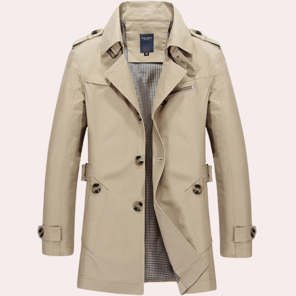 Trench-coat élégant pour homme - Manteau de printemps style moderne