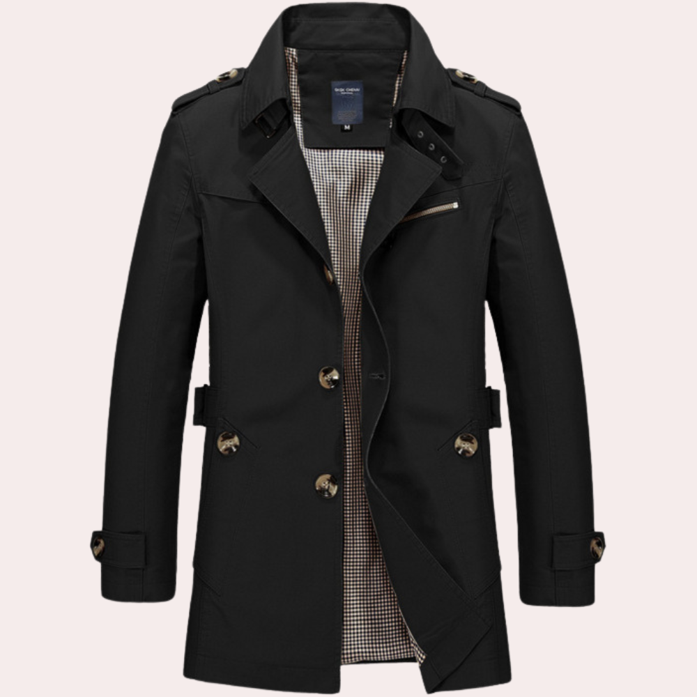 Trench-coat élégant pour homme - Manteau de printemps style moderne