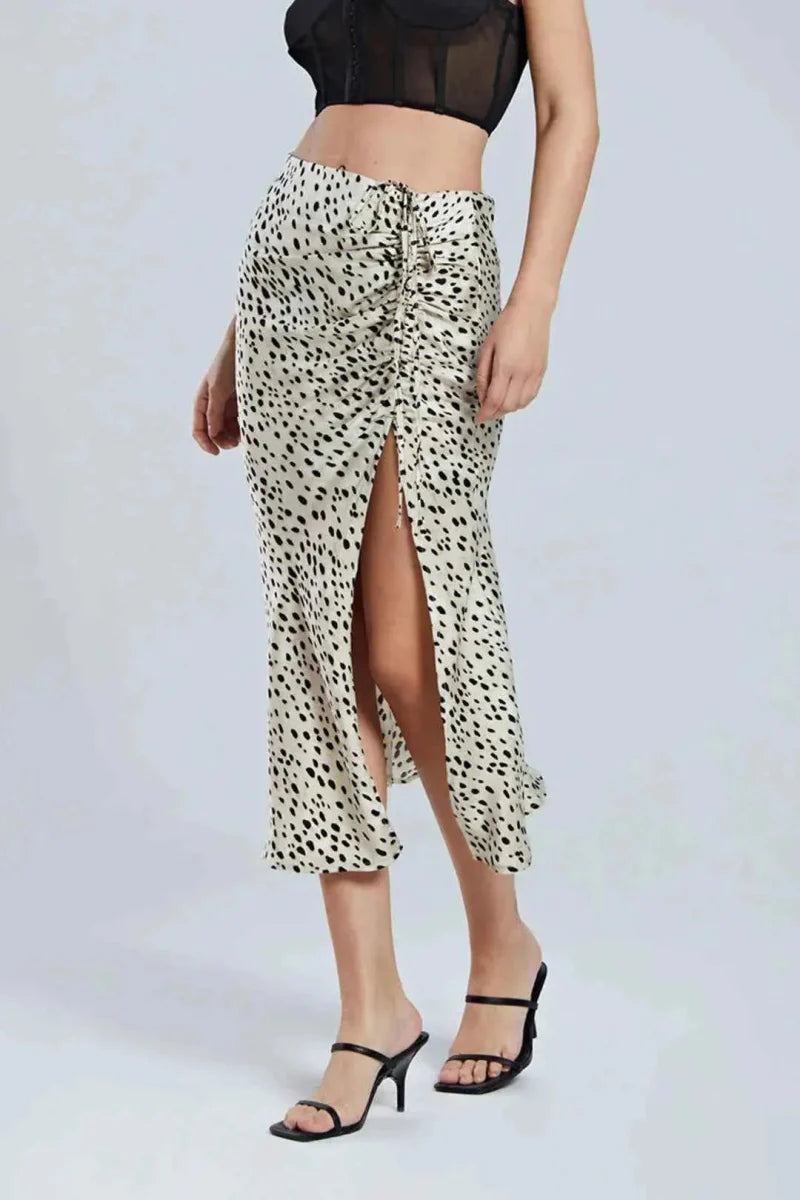 Tiermuster Midirock Elegant mit Schlitz - IdealeKleiden
